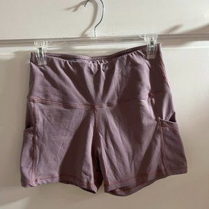 Purple High Waisted Biker Shorts